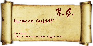 Nyemecz Gujdó névjegykártya